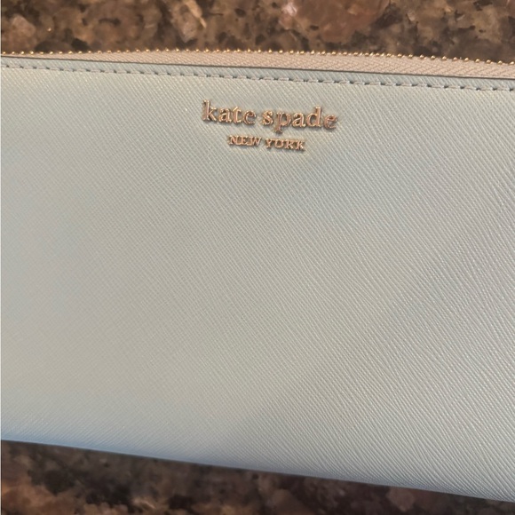 Kate Spade Robin Egg Blue Zip Long Wallet - Picture 2 of 7
